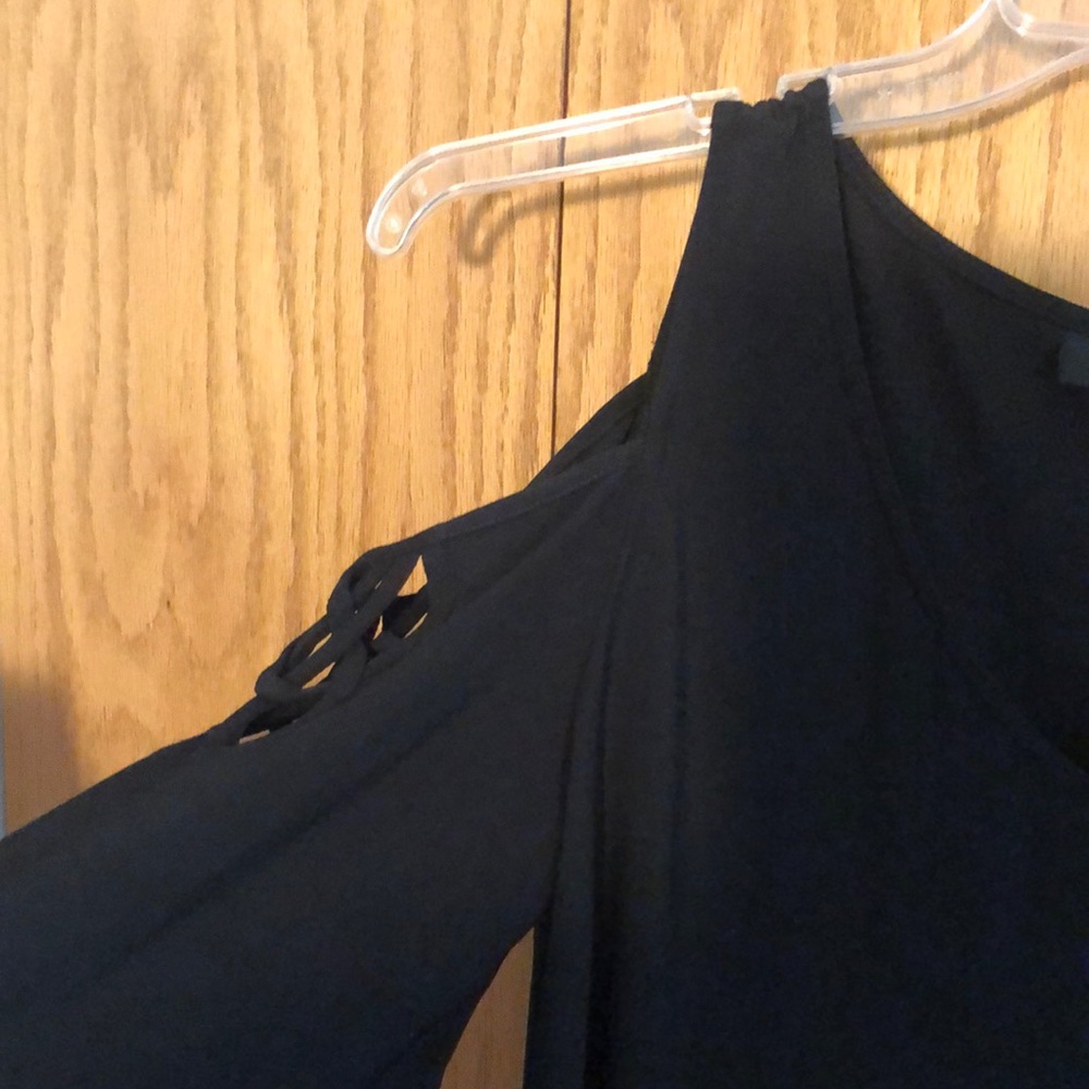MSK Black Dress Cold Shoulder size medium - Picture 3 of 9